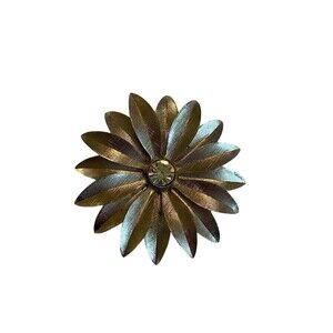 Vintage Silver Tone Flower Pin Brooch